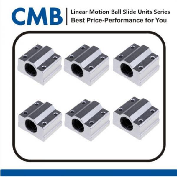 6pcs SC8UU Linear Motion Ball Bearing Slide Unites Bushing 8mm SCS8UU Block New #1 image